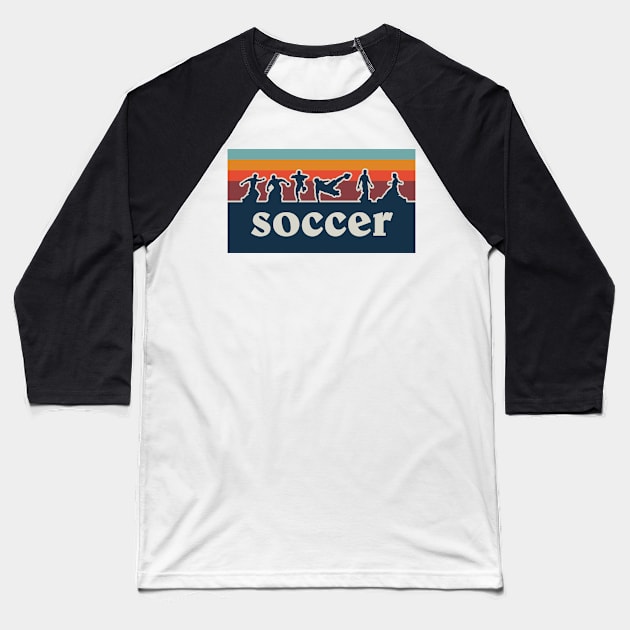 Retro Soccer Baseball T-Shirt by koohstudio